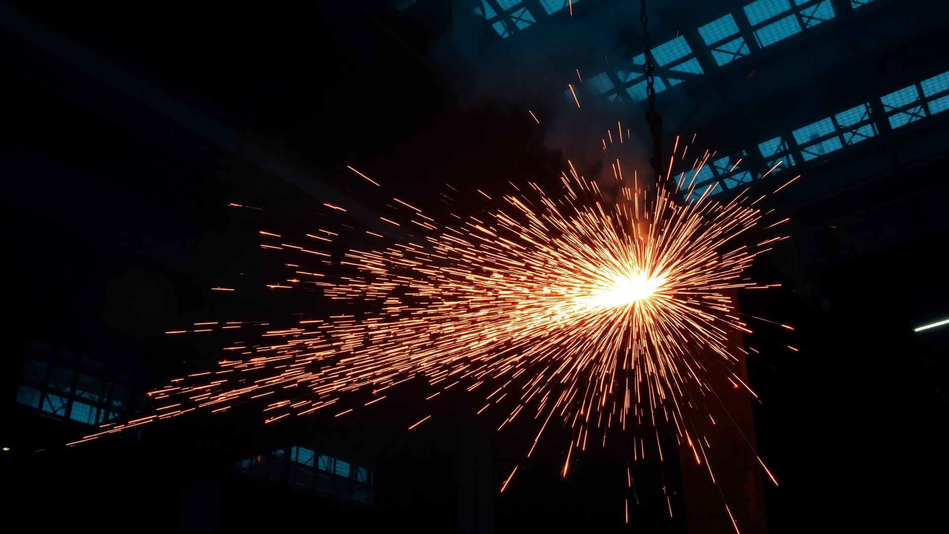 Welder fabricating structural steel inside the YTME workshop